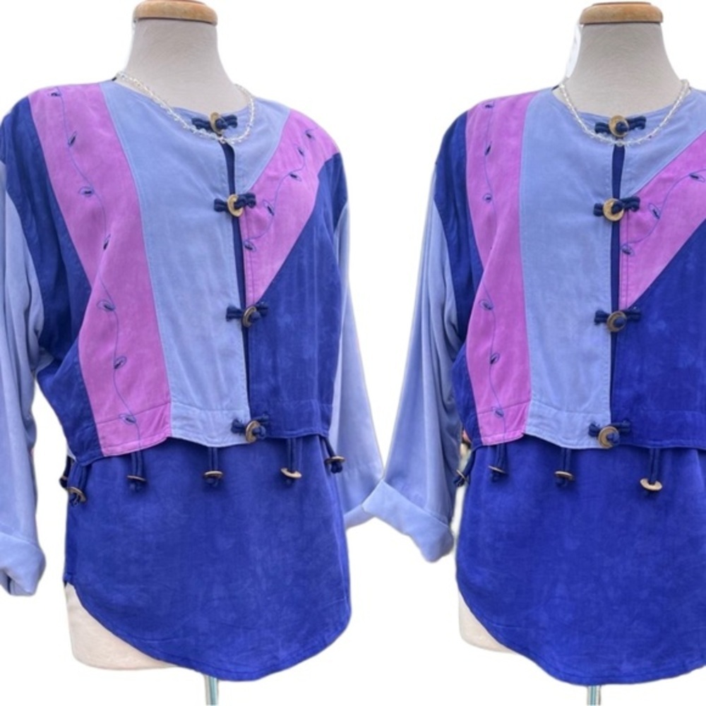 Vintage 90s Native Wear Patchwork Embroidered Jac… - image 2